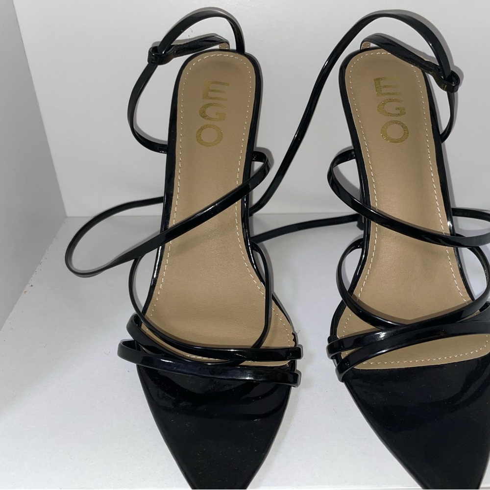 Ego official black strap heels